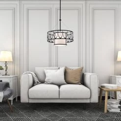 New 💯 Coastal Glam 1-Light Oil Rubbed Bronze Double Drum Chandelier with Hanging Crystals by Edvivi 🔥 -Deals Edvivi || Atlas Store oil rubbed bronze edvivi chandeliers epl9097ob 44 1000