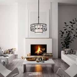 New 💯 Coastal Glam 1-Light Oil Rubbed Bronze Double Drum Chandelier with Hanging Crystals by Edvivi 🔥 -Deals Edvivi || Atlas Store oil rubbed bronze edvivi chandeliers epl9097ob 4f 1000