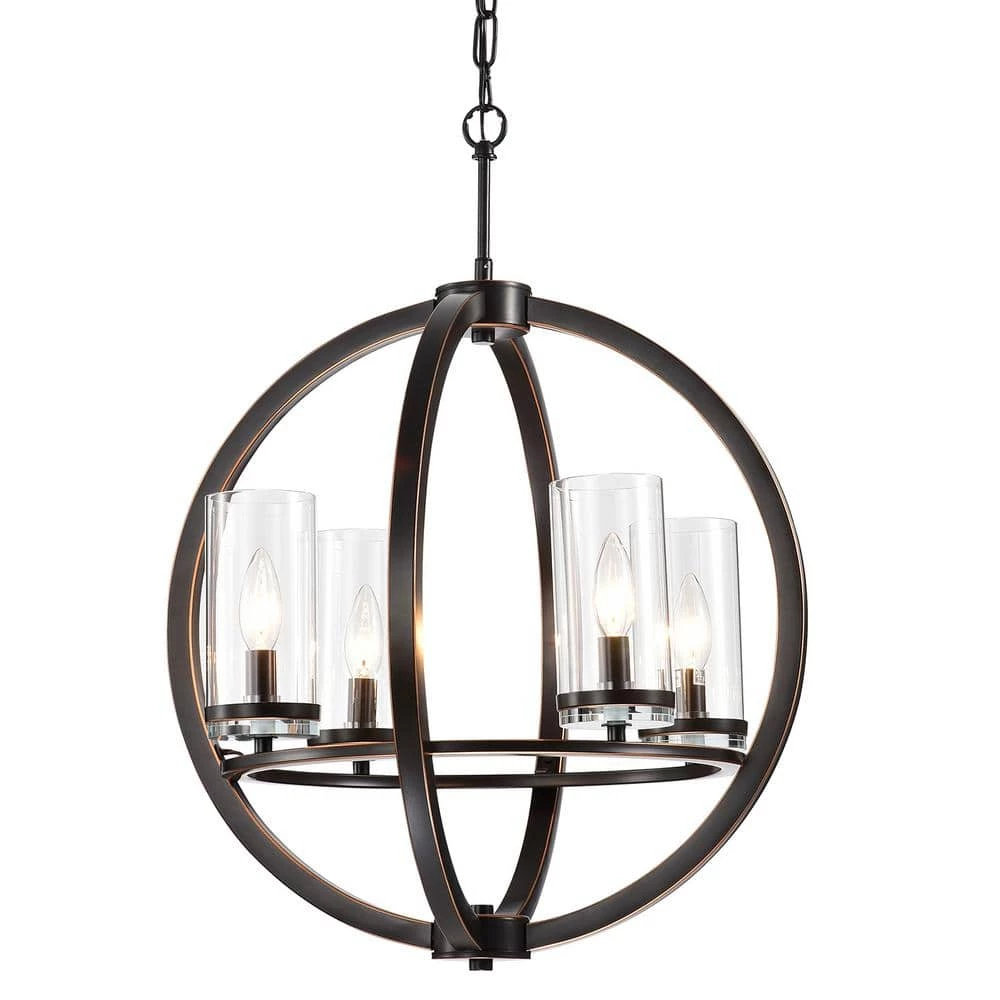 Best reviews of ๐ Orbit 4-Light Oil Rubbed Bronze Globe Traditional Chandelier with Clear Glass Shades by Edvivi ๐ 3 Best reviews of ๐ Orbit 4-Light Oil Rubbed Bronze Globe Traditional Chandelier with Clear Glass Shades by Edvivi ๐
