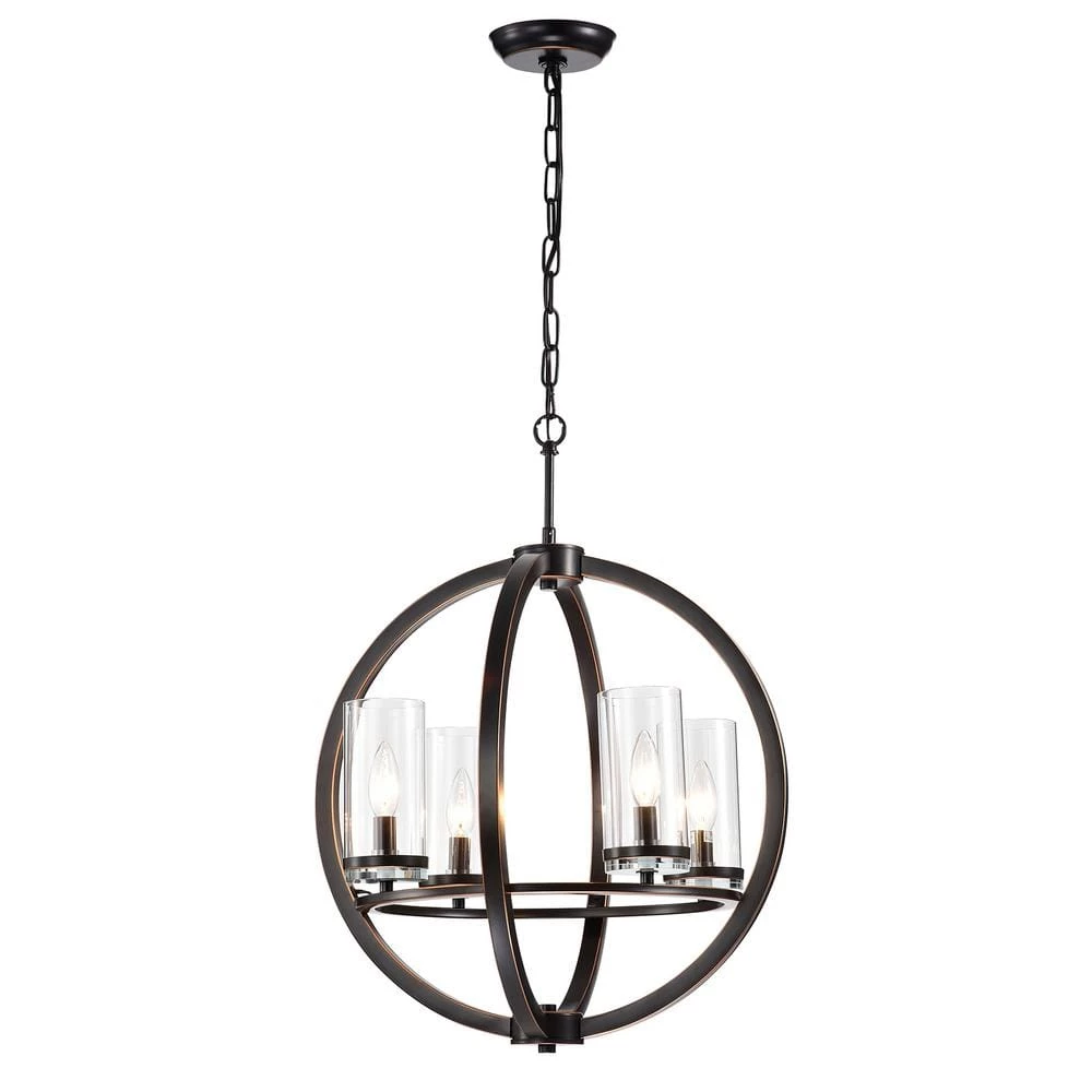 Best reviews of ๐ Orbit 4-Light Oil Rubbed Bronze Globe Traditional Chandelier with Clear Glass Shades by Edvivi ๐ 4 Best reviews of ๐ Orbit 4-Light Oil Rubbed Bronze Globe Traditional Chandelier with Clear Glass Shades by Edvivi ๐ - Image 2