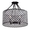 Flash Sale ✔️ Marya 4-Light Modern Oil Rubbed Bronze Finish Crystal Semi-Flush Mount Light with Clear Glass Crystal Beaded Drum Shade by Edvivi 🤩