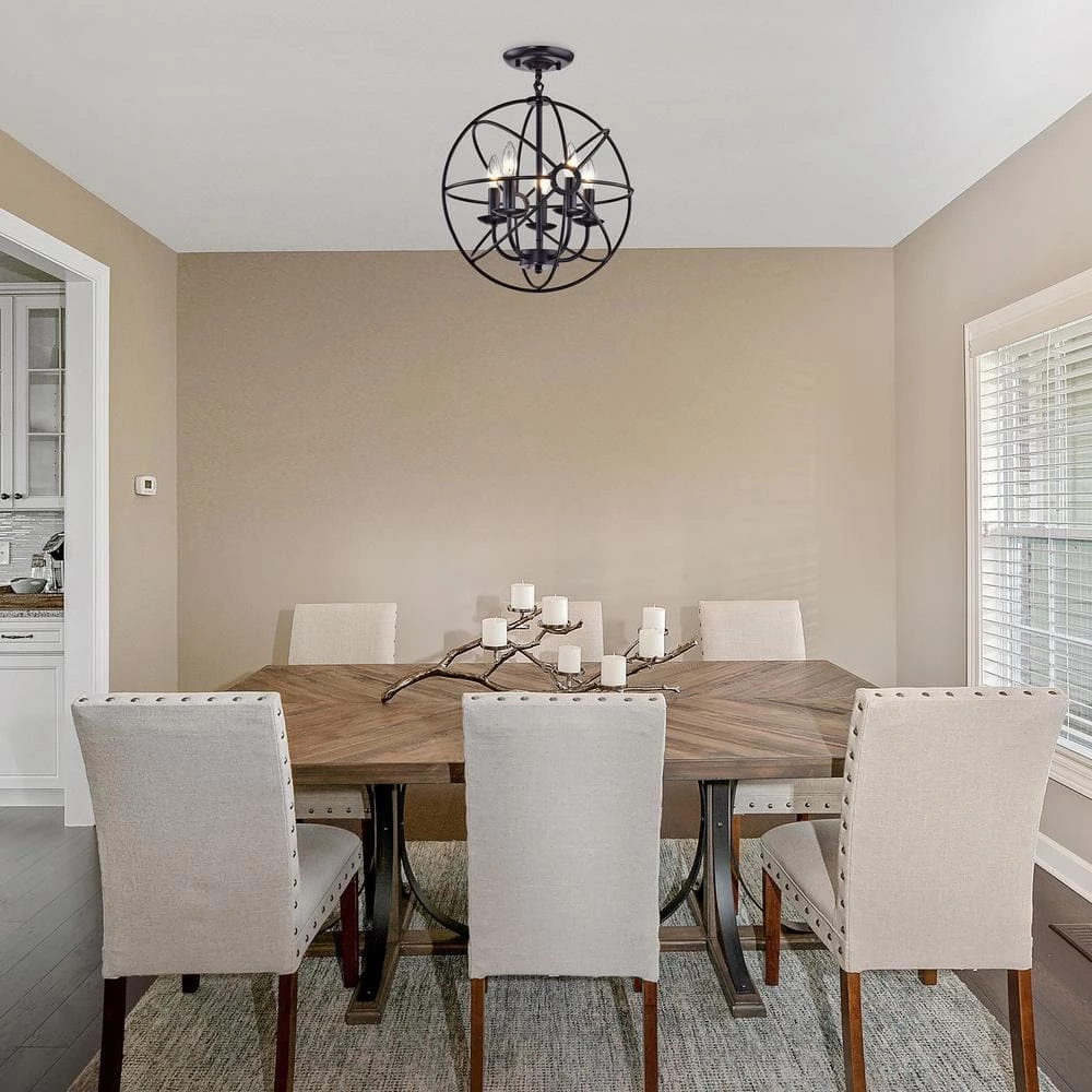 Best deal ๐ 5-Light Oil Rubbed Bronze Globe Cage Flush Mount by Edvivi ๐ 6 Best deal ๐ 5-Light Oil Rubbed Bronze Globe Cage Flush Mount by Edvivi ๐ - Image 4