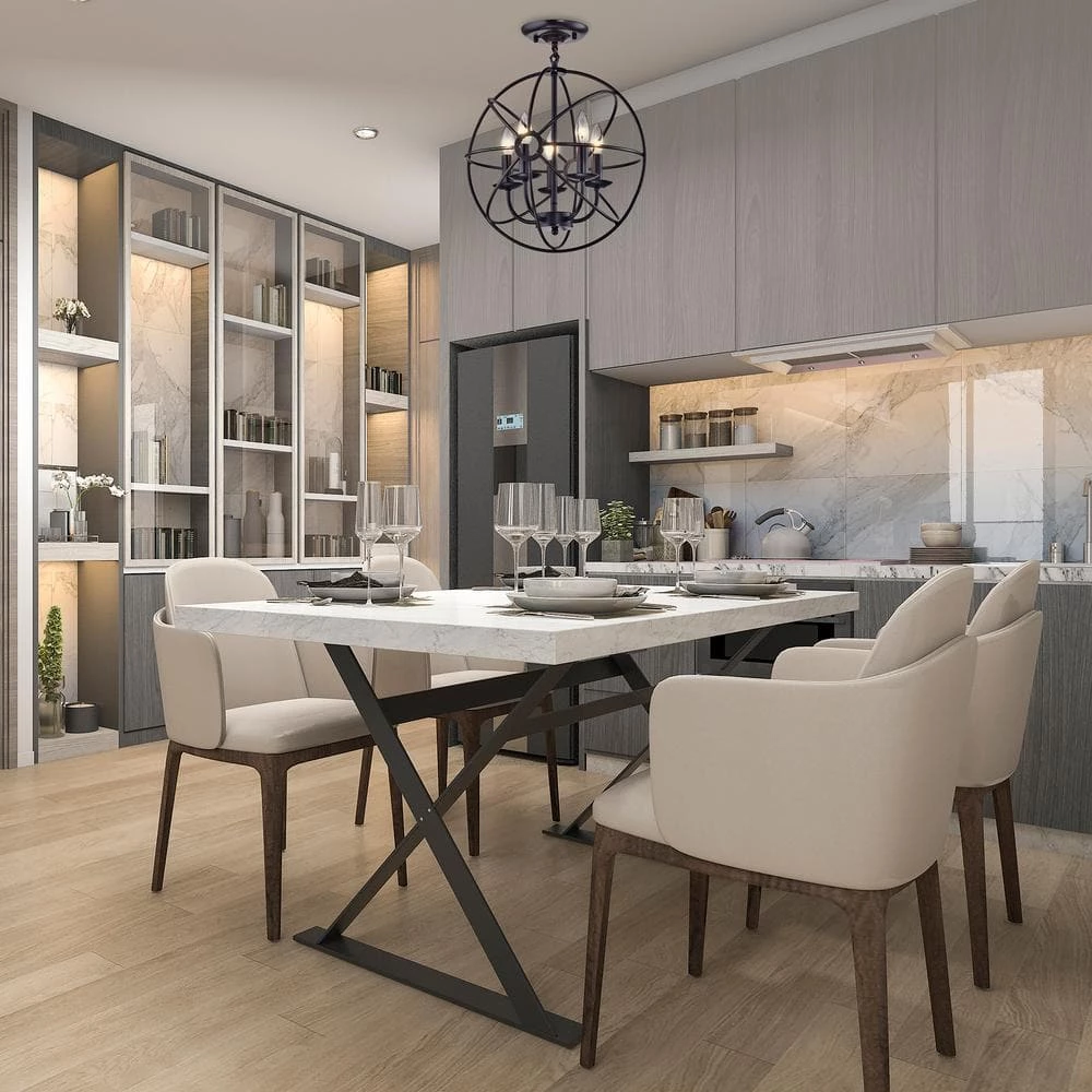 Best deal ๐ 5-Light Oil Rubbed Bronze Globe Cage Flush Mount by Edvivi ๐ 4 Best deal ๐ 5-Light Oil Rubbed Bronze Globe Cage Flush Mount by Edvivi ๐ - Image 2