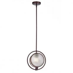 Promo ๐ Cartwright 1-Light Oil Rubbed Bronze Industrial Pendant Light with Headlight Glass by Edvivi ๐