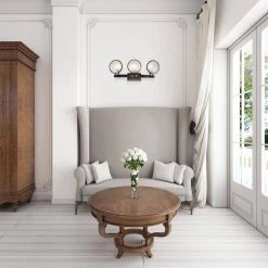 Best deal 🤩 Cartwright 26 in. 3-Light Oil Rubbed Bronze Industrial Vanity Light with Headlight Glass by Edvivi 🌟 -Deals Edvivi || Atlas Store oil rubbed bronze edvivi vanity lighting ew5263 ob 4f 1000