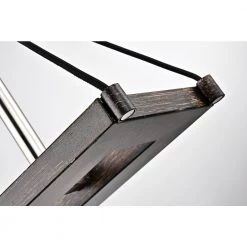 Deals 😉 Hartwell 5-Light Modern Polished Nickel and Wood Finish Rectangular Linear Island Hanging Chandelier for Kitchen by Edvivi 🥰 -Deals Edvivi || Atlas Store polish nickel black and wood edvivi chandeliers epd567wd 4f 1000