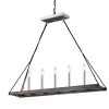 Deals 😉 Hartwell 5-Light Modern Polished Nickel and Wood Finish Rectangular Linear Island Hanging Chandelier for Kitchen by Edvivi 🥰 -Deals Edvivi || Atlas Store polish nickel black and wood edvivi chandeliers epd567wd 64 1000