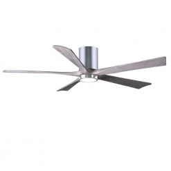 Promo 🧨 Irene 60 in. LED Indoor/Outdoor Damp Polished Chrome Ceiling Fan with Light with Remote Control and Wall Control by Atlas 👍