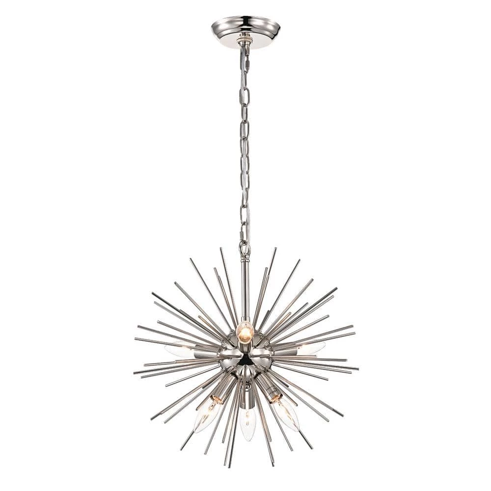 Hot Sale ๐ฏ Astrid 6-Light Polished Nickel Sputnik Starburst Mid-Century Modern Chandelier by Edvivi ๐ 3 Hot Sale ๐ฏ Astrid 6-Light Polished Nickel Sputnik Starburst Mid-Century Modern Chandelier by Edvivi ๐