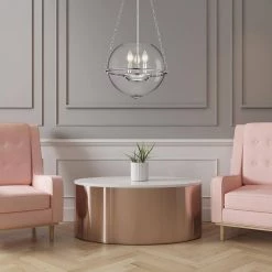 New 😀 Orbit Modern 3-Light Polished Nickel Chandelier with 15 in. Clear Glass Globe by Edvivi ⌛ -Deals Edvivi || Atlas Store polished nickel edvivi chandeliers epq1251pn 4f 1000