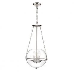 New 😀 Orbit Modern 3-Light Polished Nickel Chandelier with 15 in. Clear Glass Globe by Edvivi ⌛ -Deals Edvivi || Atlas Store polished nickel edvivi chandeliers epq1251pn 76 1000