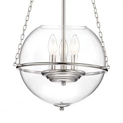 New 😀 Orbit Modern 3-Light Polished Nickel Chandelier with 15 in. Clear Glass Globe by Edvivi ⌛ -Deals Edvivi || Atlas Store polished nickel edvivi chandeliers epq1251pn fa 1000
