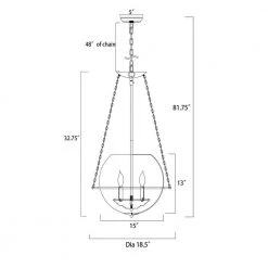 Deals 👏 Orbit Modern 4-Light Polished Nickel Chandelier with 15 in Clear Glass Globe by Edvivi 😉 -Deals Edvivi || Atlas Store polished nickel edvivi chandeliers epq1261pn 1d 1000