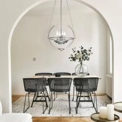 Deals 👏 Orbit Modern 4-Light Polished Nickel Chandelier with 15 in Clear Glass Globe by Edvivi 😉 -Deals Edvivi || Atlas Store polished nickel edvivi chandeliers epq1261pn 1f 1000