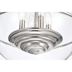 Deals 👏 Orbit Modern 4-Light Polished Nickel Chandelier with 15 in Clear Glass Globe by Edvivi 😉 -Deals Edvivi || Atlas Store polished nickel edvivi chandeliers epq1261pn fa 1000