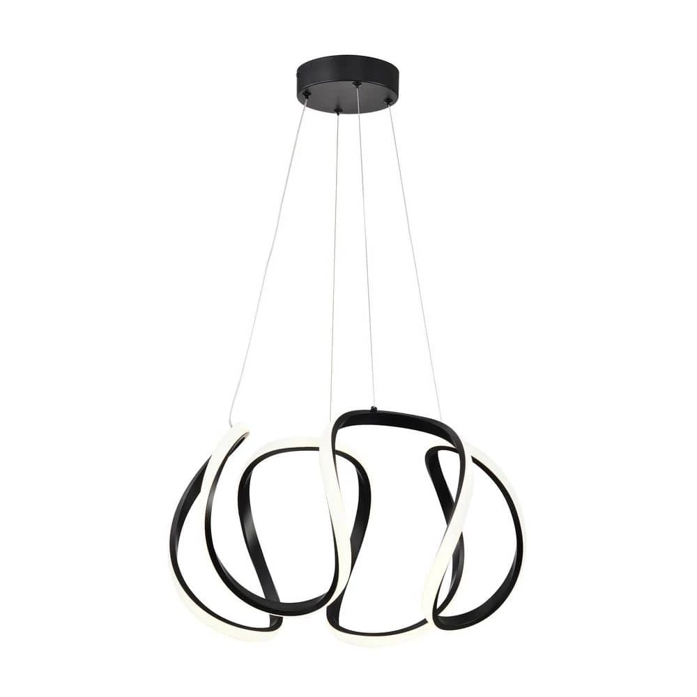 Promo ๐ Alistair 30-Watt Integrated LED Sand Black Finish Unique Design Chandelier by Edvivi ๐คฉ 3 Promo ๐ Alistair 30-Watt Integrated LED Sand Black Finish Unique Design Chandelier by Edvivi ๐คฉ