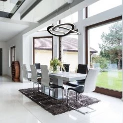 Buy 😉 Alistair 30-Watt Integrated LED Sand Black Finish Contemporary Chandelier by Edvivi 🎉 -Deals Edvivi || Atlas Store sand black edvivi chandeliers epj2075bk 4f 1000