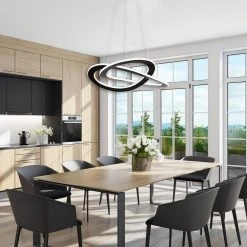 Buy 😉 Alistair 30-Watt Integrated LED Sand Black Finish Contemporary Chandelier by Edvivi 🎉 -Deals Edvivi || Atlas Store sand black edvivi chandeliers epj2075bk c3 1000