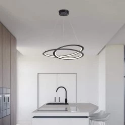 Buy 😀 Alistair 30-Watt Integrated LED Sand Black Modern Chandelier by Edvivi 🎉 -Deals Edvivi || Atlas Store sand black edvivi chandeliers epj2095bk 31 1000