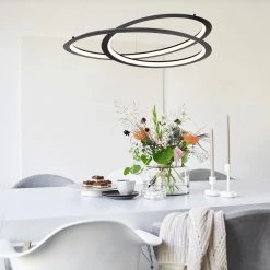 Buy 😀 Alistair 30-Watt Integrated LED Sand Black Modern Chandelier by Edvivi 🎉 -Deals Edvivi || Atlas Store sand black edvivi chandeliers epj2095bk 4f 1000