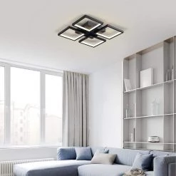 Wholesale 😉 Alistair 18 in. 24-Watt Integrated LED Sand Black Finish Square Flush Mount by Edvivi ⭐ -Deals Edvivi || Atlas Store sand black edvivi flush mount lights ecj1505bk 31 1000