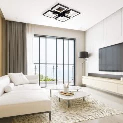 Wholesale 😉 Alistair 18 in. 24-Watt Integrated LED Sand Black Finish Square Flush Mount by Edvivi ⭐ -Deals Edvivi || Atlas Store sand black edvivi flush mount lights ecj1505bk c3 1000