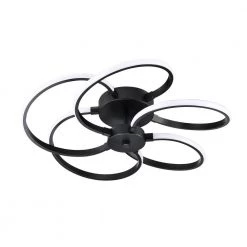 Flash Sale 🌟 Alistair 21 in. 30-Watt Sand Black Integrated LED Creative Flush Mount by Edvivi 🛒 -Deals Edvivi || Atlas Store sand black edvivi flush mount lights ecj1655bk 1d 1000