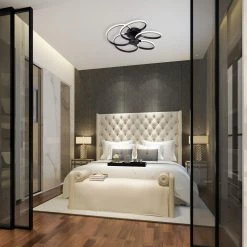 Flash Sale 🌟 Alistair 21 in. 30-Watt Sand Black Integrated LED Creative Flush Mount by Edvivi 🛒 -Deals Edvivi || Atlas Store sand black edvivi flush mount lights ecj1655bk 4f 1000