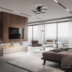 Flash Sale 🌟 Alistair 21 in. 30-Watt Sand Black Integrated LED Creative Flush Mount by Edvivi 🛒 -Deals Edvivi || Atlas Store sand black edvivi flush mount lights ecj1655bk c3 1000