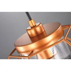 Cheapest 😍 Imperium Modern 1-Light Sand Gold Finish Geometric Cage Wire Pendant with Seeded Glass Shade by Edvivi ⭐ -Deals Edvivi || Atlas Store sand gold edvivi chandeliers epl4438sg fa 1000