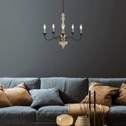 Coupon 💯 5-Light Scratched Wood and Rust Finish Candle Style Chandelier by Edvivi 😀 -Deals Edvivi || Atlas Store scratched wood and rust edvivi chandeliers epj600wd 4f 1000