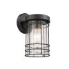 Promo 😀 Charlton 1-Light Transitional Textured Black Cage Outdoor Wall Lantern Sconce with Seedy Glass by Edvivi 🔔