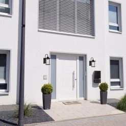 Promo ✔️ Charlton 9 in. 1-Light Transitional Textured Black Outdoor Wall Lantern Sconce with Clear Seeded Cylinder Glass Shade by Edvivi ✔️ -Deals Edvivi || Atlas Store textured black edvivi outdoor sconces ew665m bk 1f 1000