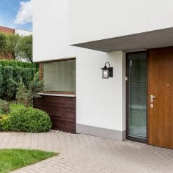 Coupon 🥰 Charlton 1-Light Transitional Textured Black Outdoor Wall Lantern Sconce with Clear Seedy Cylinder Glass Shade by Edvivi ✔️ -Deals Edvivi || Atlas Store textured black edvivi outdoor sconces ew665s bk 1f 1000