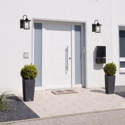 Coupon 🥰 Charlton 1-Light Transitional Textured Black Outdoor Wall Lantern Sconce with Clear Seedy Cylinder Glass Shade by Edvivi ✔️ -Deals Edvivi || Atlas Store textured black edvivi outdoor sconces ew665s bk 44 1000