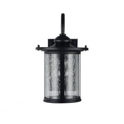 Coupon 🥰 Charlton 1-Light Transitional Textured Black Outdoor Wall Lantern Sconce with Clear Seedy Cylinder Glass Shade by Edvivi ✔️ -Deals Edvivi || Atlas Store textured black edvivi outdoor sconces ew665s bk 4f 1000