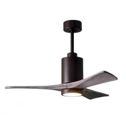 Discount 🔔 Patricia 42 in. LED Indoor/Outdoor Damp Textured Bronze Ceiling Fan with Light with Remote Control and Wall Control by Atlas 🧨