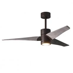 Best deal 🧨 Super Janet 52 in. LED Indoor/Outdoor Damp Textured Bronze Ceiling Fan with Light with Remote Control, Wall Control by Atlas 😉