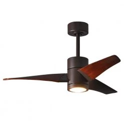 Outlet ⌛ Super Janet 42 in. LED Indoor/Outdoor Damp Textured Bronze Ceiling Fan with Light with Remote Control, Wall Control by Atlas 😍