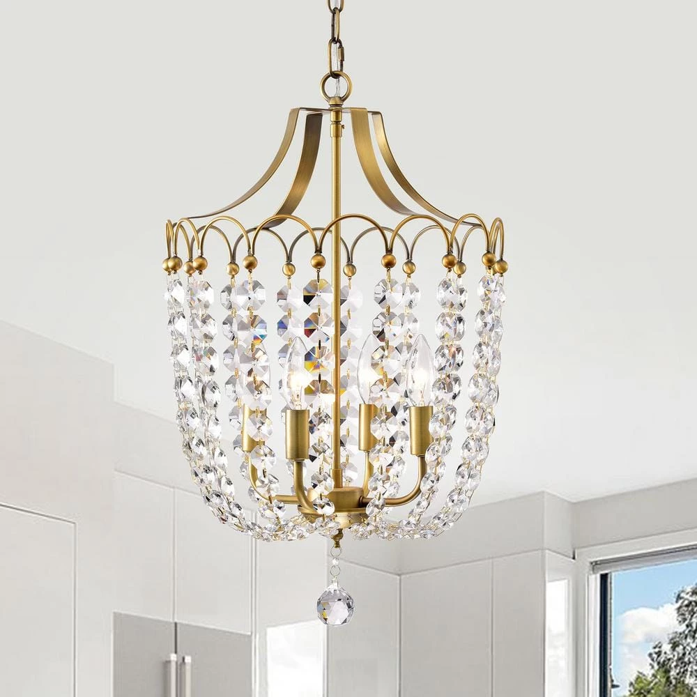Top 10 ๐ Eloise 4-Light Glam Vintage Brass Finish Curved Lines Style Modern Pendant with Crystal Strands by Edvivi ๐ 12 Top 10 ๐ Eloise 4-Light Glam Vintage Brass Finish Curved Lines Style Modern Pendant with Crystal Strands by Edvivi ๐ - Image 10