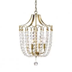 Top 10 😍 Eloise 4-Light Glam Vintage Brass Finish Curved Lines Style Modern Pendant with Crystal Strands by Edvivi 🎁