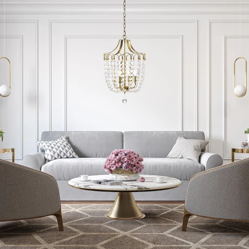 Top 10 ๐ Eloise 4-Light Glam Vintage Brass Finish Curved Lines Style Modern Pendant with Crystal Strands by Edvivi ๐ 6 Top 10 ๐ Eloise 4-Light Glam Vintage Brass Finish Curved Lines Style Modern Pendant with Crystal Strands by Edvivi ๐ - Image 4