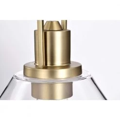 Budget 👏 Aria 12 in. 1-Light Vintage Brass Clear Cone Glass Farmhouse Kitchen Pendant Light by Edvivi 👏 -Deals Edvivi || Atlas Store vintage brass edvivi chandeliers epj4718vb 76 1000
