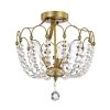 Budget ❤️ Eloise 13 in. 3-Light Vintage Brass Finish Glam Modern Semi-Flush Mount with Crystal Strands by Edvivi 💯 -Deals Edvivi || Atlas Store vintage brass edvivi flush mount lights esj6448vb 64 1000