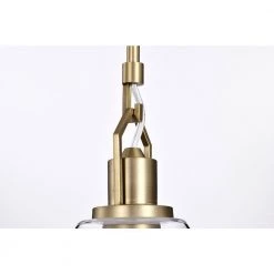 Deals 🧨 Aria 8 in. 1-Light Vintage Brass Modern Mini Pendant with Clear Cone Glass Shade by Edvivi 💯 -Deals Edvivi || Atlas Store vintage brass edvivi pendant lights epj4708vb 76 1000