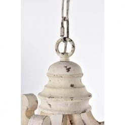 Buy 😀 Gulliver French Country 6-Light Vintage Distressed Antique White Birch Wood Pendant Chandelier by Edvivi ⭐ -Deals Edvivi || Atlas Store vintage distressed antique white edvivi chandeliers epj5806wh 1d 1000