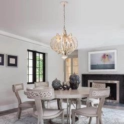 Buy 😀 Gulliver French Country 6-Light Vintage Distressed Antique White Birch Wood Pendant Chandelier by Edvivi ⭐ -Deals Edvivi || Atlas Store vintage distressed antique white edvivi chandeliers epj5806wh 31 1000