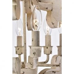 Buy 😀 Gulliver French Country 6-Light Vintage Distressed Antique White Birch Wood Pendant Chandelier by Edvivi ⭐ -Deals Edvivi || Atlas Store vintage distressed antique white edvivi chandeliers epj5806wh 76 1000