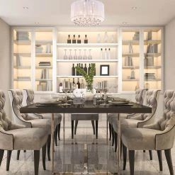 Promo 😍 Belle 4-Light Chrome Flush Mount with White Threaded Drum Shade and Clear Glass Hanging Crystals by Edvivi 👏 -Deals Edvivi || Atlas Store white chrome edvivi flush mount lights ecb902wh 1f 1000