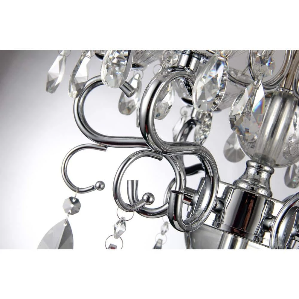 Flash Sale ๐ Belle 6-Light White Fabric Round Drum Chrome Finish Modern Chandelier with Hanging Crystals by Edvivi ๐ 6 Flash Sale ๐ Belle 6-Light White Fabric Round Drum Chrome Finish Modern Chandelier with Hanging Crystals by Edvivi ๐ - Image 4